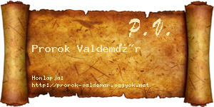 Prorok Valdemár névjegykártya